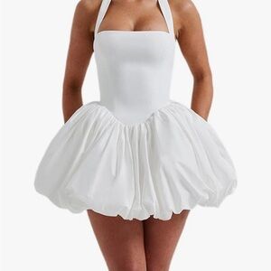 Brand New Elegant White Halter Dress